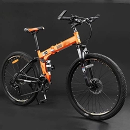 YXGLL Folding Mountain Bike YXGLL Mountain Bike 24 / 26 Inch Adult Folding Off-road 24 / 27 Variable Speed Male and Female Student Bicycle (orange 27)