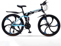 YXIAOL Bike YXIAOL Mountain Bike 27 Speed Steel Frame Wheels Dual Suspension Folding Bike, Double Disc Brake Full Suspension Anti-Slip, Off-Road Variable Speed Racing Bikes for Men And Women, B2-26 inch