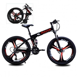 YXYBABA Bike YXYBABA 24-Speed Bicycle Full Suspension MTB ​​Gears Dual Disc Brakes Mountain Bicycle 24 Inch Men's Mountain Bikes Foldable Mountainbike, 24 speed three cutter wheel