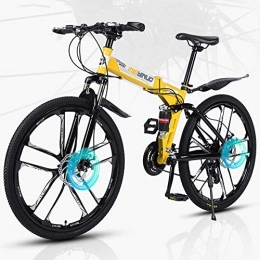 YXYLD Bike YXYLD 26 Inch Mountain Bikes, Adult Boys Girls Fat Tire Mountain Trail Bike, Dual Disc Brake Bicycle, High-carbon Steel Frame, Front Suspension Bikes, yellow, 10 Cutter