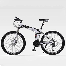 YZ-YUAN Folding Mountain Bike YZ-YUAN Outdoor Sports Shock Speed Mountain Bike Bicycle Double Brake Folding Bike 24 / 26 Inch Wheel Dual Disc Brakes Men's Mountain Bike (21 / 24 / 27 / 30 Variable Speed) (Color : A-26in, Size : 21 speed