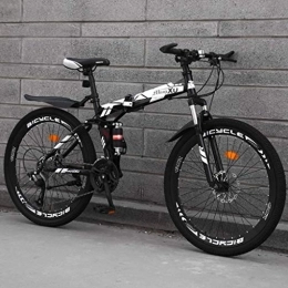 YZ-YUAN Bike YZ-YUAN Outdoor Sports Shock Speed Mountain Bike Bicycle Double Brake Folding Bike 24 / 26 Inch Wheel Dual Disc Brakes Men's Mountain Bike (21 / 24 / 27 / 30 Variable Speed) (Color : D-24in, Size : 27speed)
