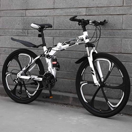 ZEIYUQI Foldable Mountain Bike 26 Inch Men's Mountain Bikes High-Carbon Steel Hardtail Mountain Bike Disc Brake Hiking Bicycle,black,27 * 26''*3