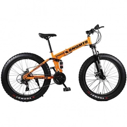 ZFAME 26"Alloy Folding Mountain Bike 27 speed Double Suspension 4.0 Inch Fat Tire Bike Can Cycling Snow, Mountains and Roads, beaches, ETC,Orange