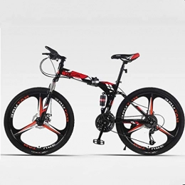 ZHEDYI Bike ZHEDYI 24 / 26in Variable Speed Shock Absorber Mountain Bike, Integrated Wheel Double Disc Brake Folding Bike, Lightweight and Portable Bicycle, High Elastic Shock Absorber Anti-skid Tires