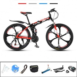 ZHIPENG Folding Bikes 26-Inch Mountain Bike 27-Speed Shift Bike, Central Spring Design, Relieve The Impact on The Spine,Black