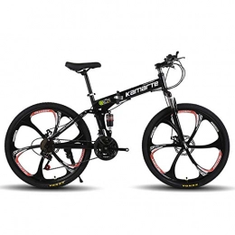 ZPEE Bike ZPEE Dual Disc Brakes Foldable Bike For City Riding Go Working, Black Variable Speed Shock Speed Mountain Bike Outroad Bicycles For Adults