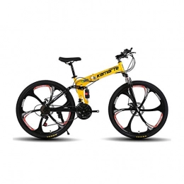 ZPEE Folding Mountain Bike ZPEE Variable Speed Suspension Mountain Bikes, Dual Disc Brakes Shock Speed Foldable Bikes For Adults, Carbon Steel Outdoor Outroad Bicycles