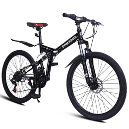 ZSMLB Folding Mountain Bike ZSMLB Adult Road Bikes Mountain Bikes26 inch Folding Mountain Bike, 21 Speed Carbon Steel Mountain Bicycle for Adults, Non-Slip Bike, with Dual Suspension Frame and Disc Brake for Outdoor