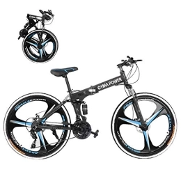 ZSMLB Folding Mountain Bike ZSMLB Adult Road Bikes Mountain BikesFolding Mountain Bike, 26 inch 21 Speed Carbon Steel Mountain Bicycle for Adults, Full Suspension Disc Brake Outdoor Bikes for Men Women