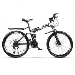 ZTIANR Bike ZTIANR Mountain Bicycle, 26Inch Hard-Tail Mountain Bikes, Dual Disc Brake And Front Suspension Fork 21 / 24 / 27 Speed Folding Bicyc, Black, 24 speed