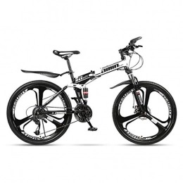 ZTMN 26-inch folding mountain bike 21-speed full suspension bicycle double disc brake, adult folding mountain bike