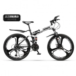 ZZKK Folding Mountain Bike ZZKK Folding Mountain Bike Adult 24 / 26 Inch Double Shock-Absorbing Variable Speed Bicycle Off-Road Vehicle Men And Women Middle School Students Bicycle, 21speed