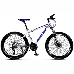 LapooH  21 / 24 / 27 Speed Adult Men's Mountain Bike 26" Wheel, High Carbon Steel Bicycle, Vari Speed Mountain Bike, Blue, 24 speed