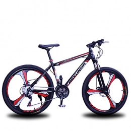 21/24/27 Speeds Mountain Bike Bicycle 24 Inch Wear-resistant Tires Dual Disc Brakes Shock Absorbing Off-road Bikes Adult Student-Black Red 21 Speed_Spain