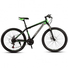 TBNB Mountain Bike 21-30 Speed Adult Mountain Bike with Suspension Fork and Disc Brake, 24 / 26 Inch City Road Bicycles for Man and Women, Steel Hard Tail Frame (Green 24inch / 30Speed)
