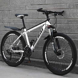 MEVIDA Bike 21-speed Geared Bicycle With Dual Disc Brakes & Fork Suspension, 24 Inch Boys Mountain Bike, Black And White Shock Absorption Fat Tire Bike Sport Bike