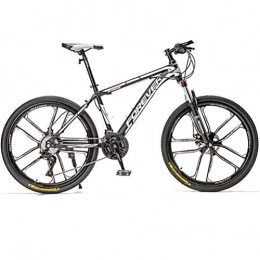 BNMKL Bike 24 / 26 / 27.5 Inch Wheels Carbon Steel Mountain Bike, 21 / 24 / 24 / 30 Speed Adult Speed Bike, Dual Disc Brake Hardtail Bike, white, 26 Inch 27 Speed