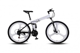 WUAZ Mountain Bike 24 / 26 Inch Wheel Bike, Mountain Cycling Bicycle with 3 Cutter Wheel, 24-Speed, White, 26 inches