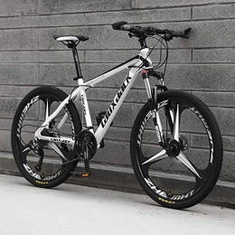 TOPYL Bike 24 Inch Carbon Steel Mountain Bicycle, Full Suspension MTB, Portable Outdoor Mountain Bikes City Urban Commuters For Teens Adults Men And Women White / black-3 Spoke 24 Speed