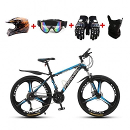 WHYTT Mountain Bike 24" Mountain Bike Bicycle for Adults Men And Women Safety, High-Carbon Steel Frame MTB Bikes, Full Suspension, Aluminum Alloy Wheels, Outdoor Cycling Travel, Blue, 21 Speed