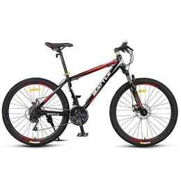 DJYD Bike 24-Speed Mountain Bikes, 26 Inch Adult High-carbon Steel Frame Hardtail Bicycle, Men's All Terrain Mountain Bike, Anti-Slip Bikes, Green FDWFN (Color : Red)