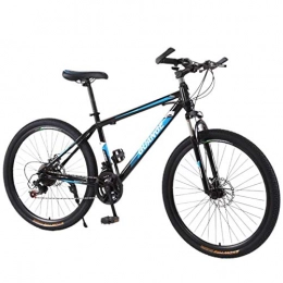 SHTST Mountain Bike 26 in / 27.5 in mountain bike ~ 21-speed dual-disc brake variable speed bicycle, Bold shock-absorbing front fork, youth sports bike (Color : Blue, Size : 26in)