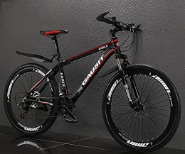 BBZZ Bike 26 Inch 21 / 24 / 27 / 30-Speed Ultra-Light Aluminum Alloy Mountain Bike Full Suspension Mountain Bike Male And Female Bicycles, Red, 21 speed