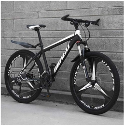 FFKL Bike 26-inch Men’s Mountain Bike, High-carbon Steel Hard-tail Mountain Bike, Mountain Bike with Adjustable Front Seat Suspension 21-speed, 21 Speed-Black 3 Spoke