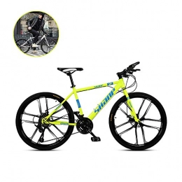 Hardworking person-ZHL Mountain Bike 26 Inch Men's Mountain Bikes, Dual Disc Brake Bicycle, 21 / 24 / 27 / 30 4 Speed Optional, Adjustable Seat and Handlebar, with Fenders, Loading Tools, for Outdoor RidingYellow-30 Speed