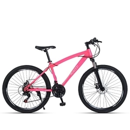 zwayouth Mountain Bike 26 Inch Mountain Bike, 27 Speed New Mountain Bike, Adult / men / women Double Disc Brake Anti-skid Bike, a Variety of Colors Are Available (24, pink)