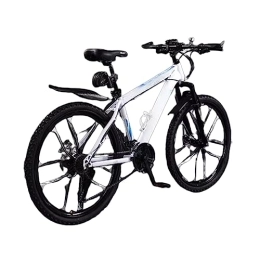 DADHI  26-inch Mountain Bike, Dual Disc Brakes, All-terrain, Suitable for Men and Women with a Height Of 155-185 CM (white blue 30 speed)