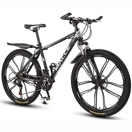 KOSFA  26 Inch Mountain Bike for Adult Mens Womens Bicycle MTB 21 / 24 / 27 Speeds Lightweight Carbon Steel Frame with Front Suspension, Black, 27 Speed