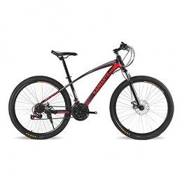 WJH Mountain Bike 26 Inch Mountain Bike High Carbon Steel Frame Bicycle Double Disc Brakes Bicycle Spoke Wheel Off-Road Bicycle, Adult Men Outdoor Riding, 21Speed 24 Speed27 Speed, Red, 26 Inch 27Speed