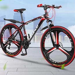 AWAHM Mountain Bike 26 Inch Mountain Bikes, 21 / 24 / 27 Speed Aluminum Alloy Super Light Bicycle, Black Red, For Men Women Adult Student