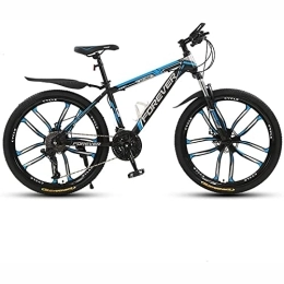 LapooH Mountain Bike 26-Inch Mountain Trail Bike for Men Women Adult 21 / 24 / 27 / 30 Speeds Drivetrain Mountain Bike High Carbon Steel Bicycles, Blue, 30 speed