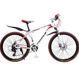 PBTRM Mountain Bike 26 Inches Mountain Bike 27 Speeds MTB Bicycles for Adults And Teenagers, Full Aluminum Pedals, Aluminum Alloy Frame, Disc Brake, Suitable Height: 160-185, white red