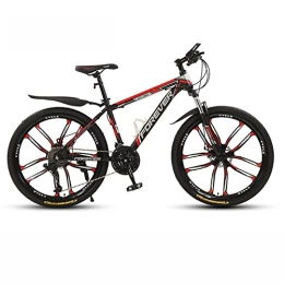 KOSFA Mountain Bike 26'' Wheel Mountain Bike / Bicycles for Men 21 / 24 / 27 / 30 Speeds Thickened High Carbon Steel Frame with Mechanical Double Discbrake and Lockable Suspension Fork, I, 21 Speed