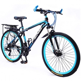 Doris Mountain Bike 26Inch Hard Tail Mountain Bike for Men's & Women, 3-Speed Positioning Chainring, Front Shock MTB, Mountain Trail Bike High Carbon Steel Outroad Bicycles, black blue, 26inch 30speed