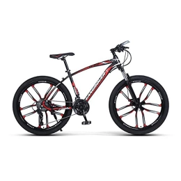 LIUXR Bike 26inch Mountain Bike, 21 / 24 / 27 Speed Bicycle with Full Suspension, Adult Road Offroad City Bike, Full Suspension MTB Cycling Road Racing with Anti-Slip Double Disc Brake for Men Women, Red_27 Speed