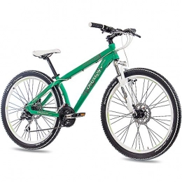 CHRISSON Bike 26inch MTB Mountain Dirt Bike Bicycle CHRISSON Rubby Unisex with 24g Shimano 2XDISK Green Matt Aluminium