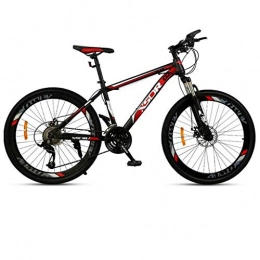 Dsrgwe Bike 26Mountain Bike, Carbon Steel Frame Mountain Bicycles, Double Disc Brake and Front Fork, 21 / 24 / 27-speed (Color : Red, Size : 21-speed)