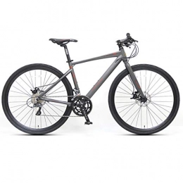 WYZQ Mountain Bike 27.5-Inch Road Bicycle, 16-Speed Mountain Bike Racing, 700C Aluminum Alloy Frame, Hydraulic Disc Brake, Men's And Women Adult-Only, flat handle black gray