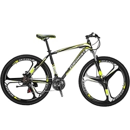 EUROBIKE Mountain Bike 27.5'' Mountain Bike 3 Spoke Magnesium Wheel For Adult Men and Women 17''Frame X1 (Yellow)