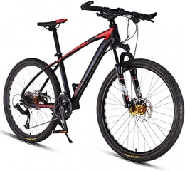 MKWEY Mountain Bike 27-Speed 26inch Mountain Bikes for Adult Men and Women, Dual Disc Brake Hardtail MTB Bikes, All Terrain Mountain Bicycle, Adjustable Seat & Handlebar, Red