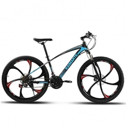 CHJ Mountain Bike 27-Speed Mountain Bike, Double Disc Brakes Plus Shock Absorption, Carbon Steel Frame, Suitable for Off-Road Men And Women, Green, 26 Inches, Blue, 24 inches
