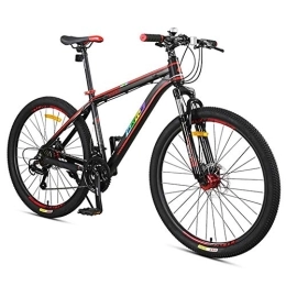 DJYD Mountain Bike 27-Speed Mountain Bikes, Front Suspension Hardtail Mountain Bike, Adult Women Mens All Terrain Bicycle with Dual Disc Brake, Red, 24 Inch FDWFN (Color : Black)