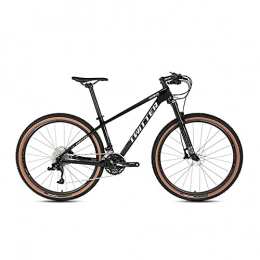 EWYI Bike 30 Speed Mountain Bike, 27.5 / 29 Inch MTB Carbon Fiber Mountain Bicycle Lightweight Aluminum Alloy Handle, 2.25 Extra Wide Tires Black-27.5x15inch