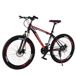 7Lucky Bike 7Lucky 26 Inch Mountain Bike Portable Road Bike 21-Speed Gear Shift System Shock Dual Disc Brakes Black Lightweight Bicycle for Outdoor Cycling