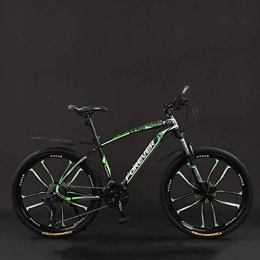 Ceiling Pendant Bike Adult-bcycles BMX Bicycle, 26 Inch 21 / 24 / 27 / 30 Speed Mountain Bikes, Hard Tail Mountain Bicycle, Lightweight Bicycle With Adjustable Seat, Double Disc Brake ( Color : Black green , Size : 30 Speed )